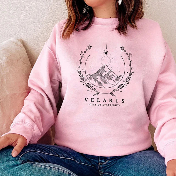 Velaris sweatshirt - grafisches damen pullover mit bergdesign