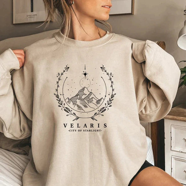 Velaris sweatshirt - grafisches damen pullover mit bergdesign