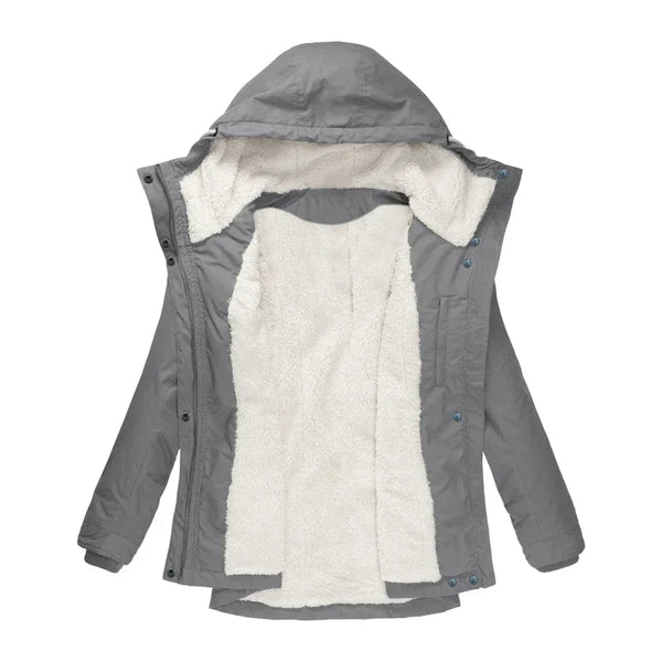 Gefütterter wintermantel mit kapuze für damen – gesteppter wintermantel für kalte tage