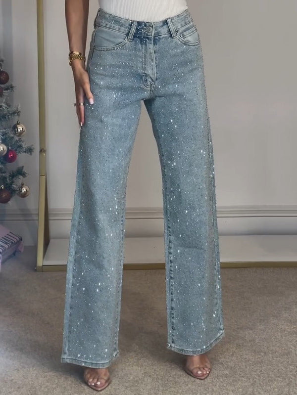 Dä frauen bootcut & flared jeans mit schicke funkelndi weite beinig - stilvolli freizeit-hosen für unterschiedlichi anlässe