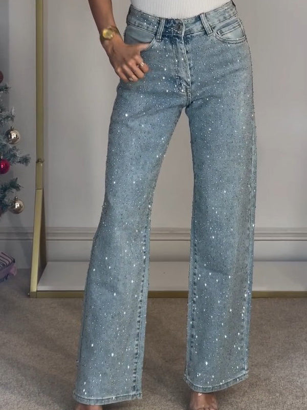 Dä frauen bootcut & flared jeans mit schicke funkelndi weite beinig - stilvolli freizeit-hosen für unterschiedlichi anlässe