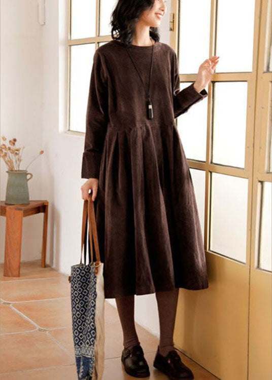 D'schickigi corduroy midi für frauen mit langen ärmeln - lässiger look für herbst/winter, figurbetonter schnitt