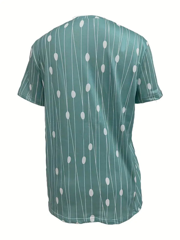 D'fraue t-shirt mit punktmuster in grüna - lässige kurzärmlige top für jeden tag