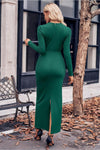 Dame's lässiges wickelkleid - elegante langarmmode für besondere anlässe
