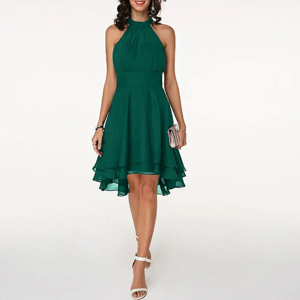 D'frauen cocktailkleid - halterneck mit high-low schnitt für spezielle anlässe