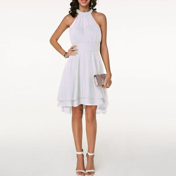 D'frauen cocktailkleid - halterneck mit high-low schnitt für spezielle anlässe