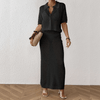 Frauen häkel maxi kleid - elegante sommer strandmode mit knopf-design