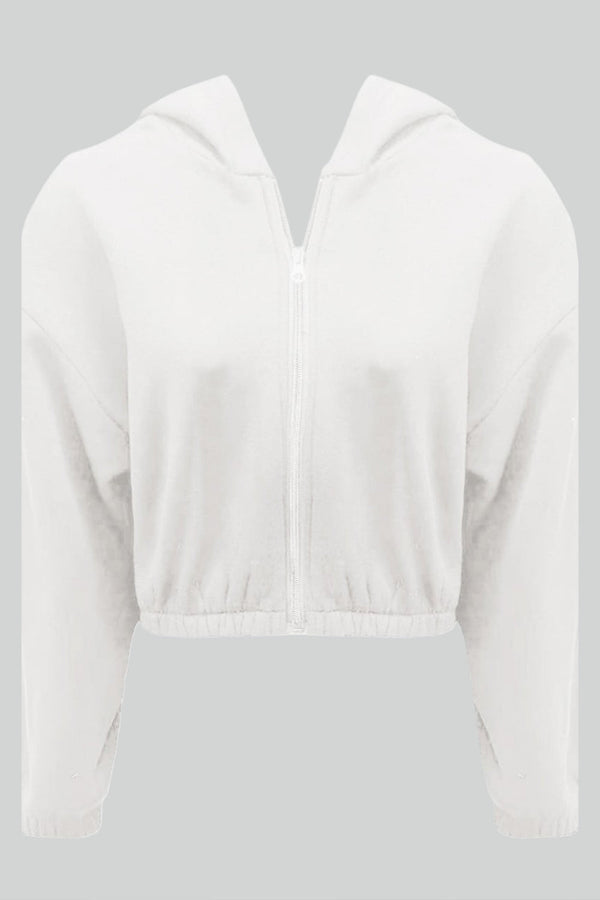 Dämliches crop hoodie im trend - lässiger zip-up pullover für den alltag, weich und angenehm