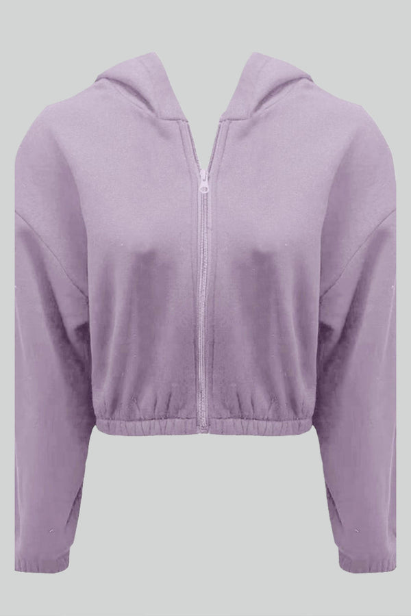 Dämliches crop hoodie im trend - lässiger zip-up pullover für den alltag, weich und angenehm