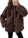 D'mäidli fleece zip-jacke mit lockerer passform und taschen – lässige outdoor-bekleidung für aktivi tage