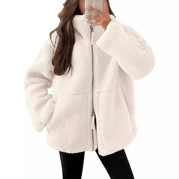 D'mäidli fleece zip-jacke mit lockerer passform und taschen – lässige outdoor-bekleidung für aktivi tage