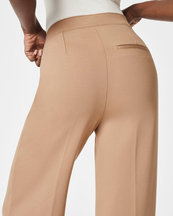 D frauen high-waist weitbein-hosen in gemütlichem stoff – vielseitiger, massgeschneiderter schnitt für freizeit oder büro