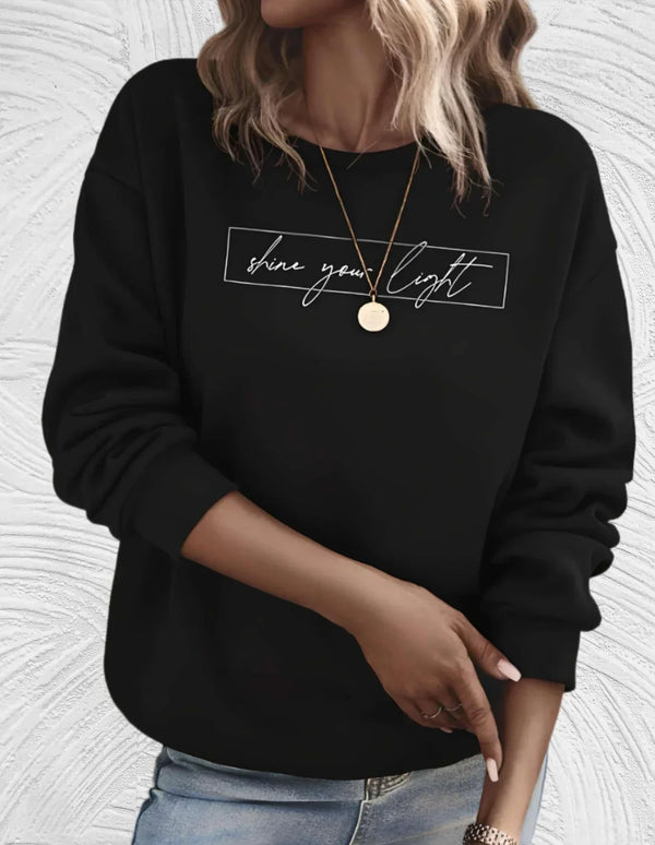 Frauen sweatshirt mit inspirierendem spruch - lässiger langarmpulli für den alltag