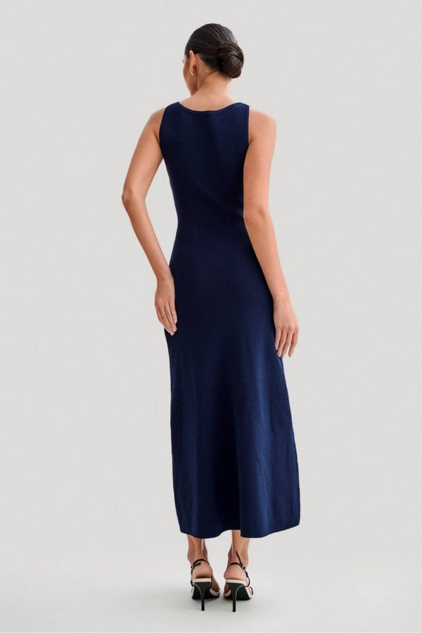 D'frauen midi kleid aus strick – klassische knopf-design für lässig & formell anlässe