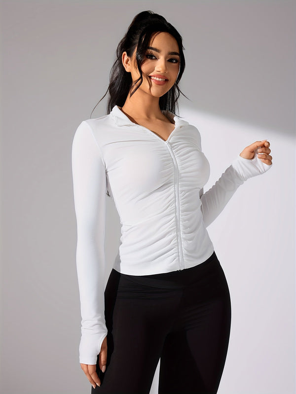 D'minscht sportsjacke für frauen - leichte langarm zip-up fitnessjacke für freizeit und aktivität