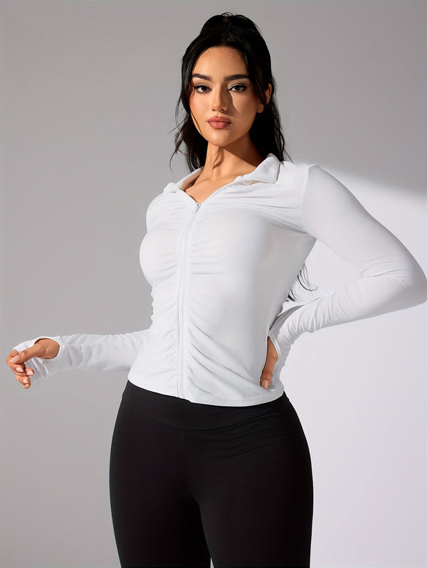 D'minscht sportsjacke für frauen - leichte langarm zip-up fitnessjacke für freizeit und aktivität
