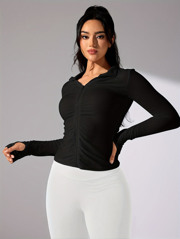 D'minscht sportsjacke für frauen - leichte langarm zip-up fitnessjacke für freizeit und aktivität