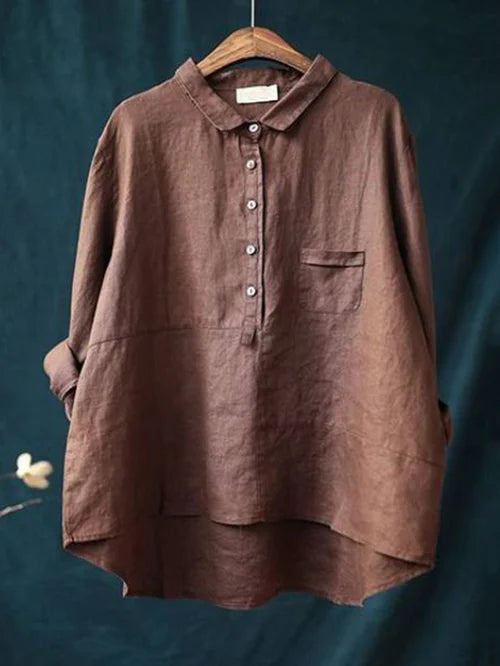 D'women's leinenbluse – leicht, langärmlig und lässig für jeden tag – entspannte passform für vielseitige stylings