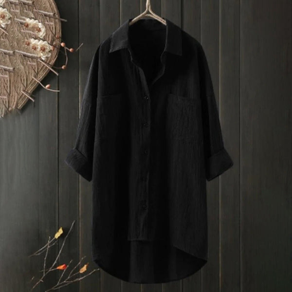 Langärmlige bluse im relaxed fit in grün – vielseitige bluse für elegante alltaglooks