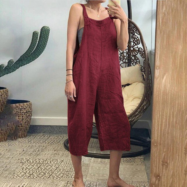 Damen entspannte dungaree overalls - lässiger ärmelloser jumpsuit für den alltag