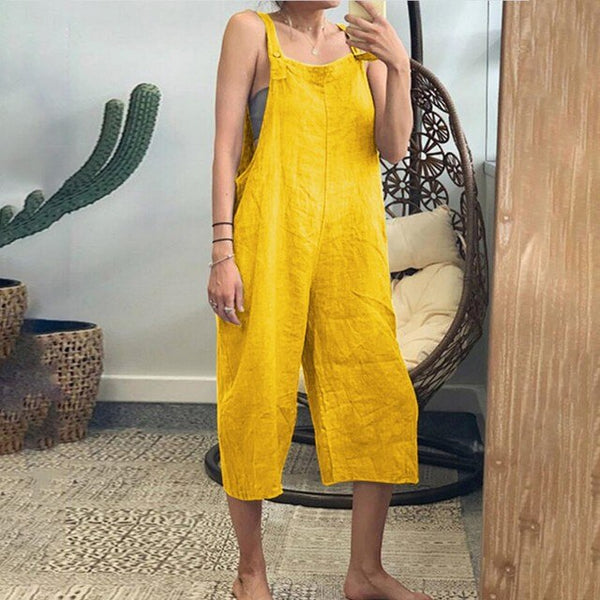 Damen entspannte dungaree overalls - lässiger ärmelloser jumpsuit für den alltag