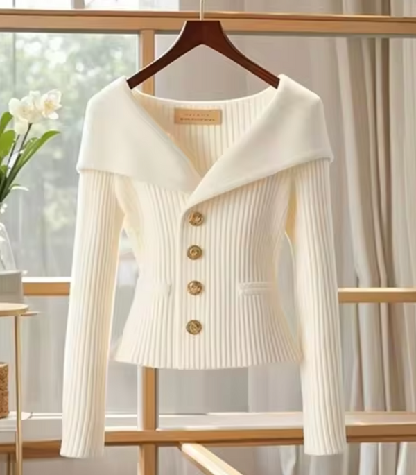 D women's ripp-strick cardigan mit knöpfen – gemütlich fürs büro & freizeit – stilvolles strickoberteil für vielseitige looks