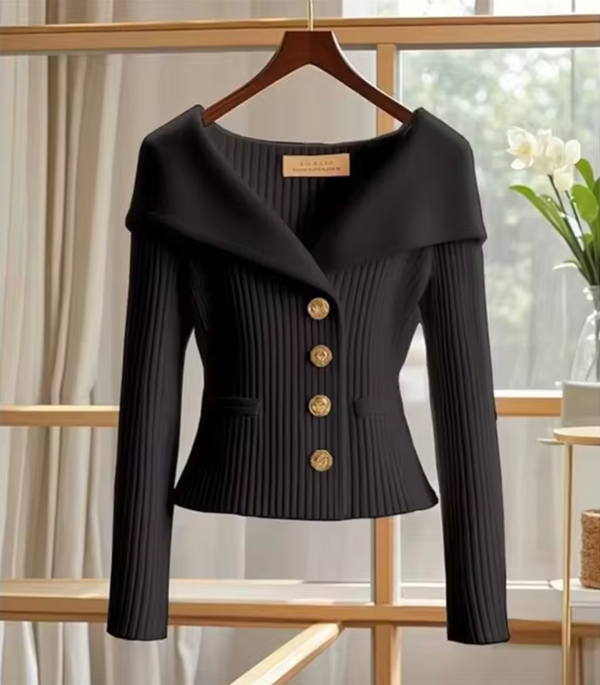 D women's ripp-strick cardigan mit knöpfen – gemütlich fürs büro & freizeit – stilvolles strickoberteil für vielseitige looks