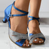 Frauen sandalen mit schickem riemchen-design - verstellbare abend-schuhe für tanzanlässe