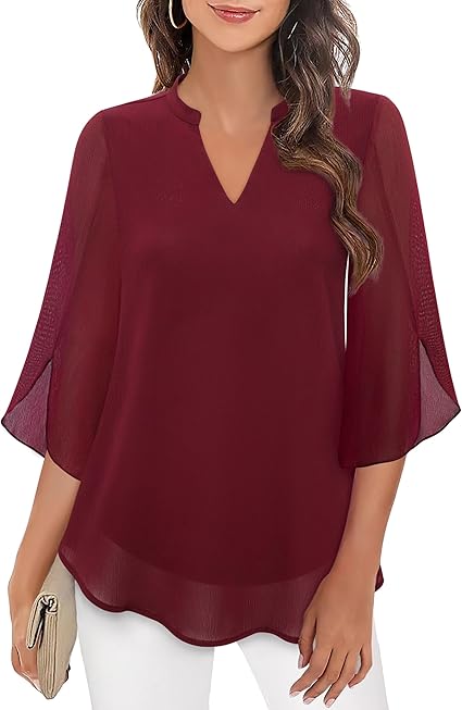 D'chäuelbluse für frauen – luftig, elegant, mit drei viertelärmel – vielseitige outfit für freizeit und festliche anlässe