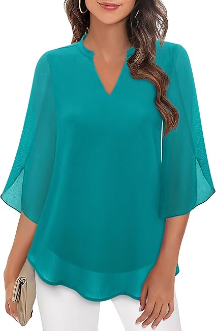 D'chäuelbluse für frauen – luftig, elegant, mit drei viertelärmel – vielseitige outfit für freizeit und festliche anlässe