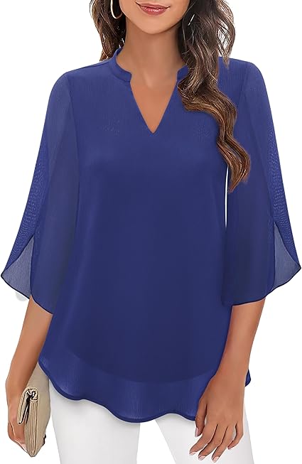 D'chäuelbluse für frauen – luftig, elegant, mit drei viertelärmel – vielseitige outfit für freizeit und festliche anlässe