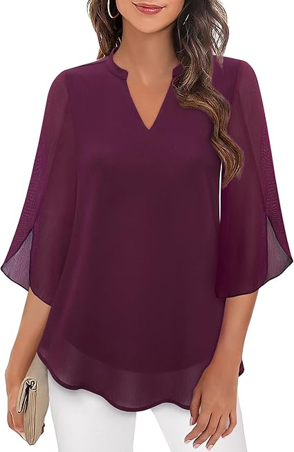 D'chäuelbluse für frauen – luftig, elegant, mit drei viertelärmel – vielseitige outfit für freizeit und festliche anlässe