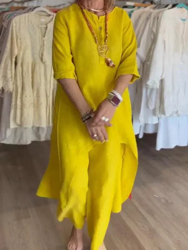 Damen tunika-shirt aus leichtem leinen-mix – lässige eleganz mit stilvollen details