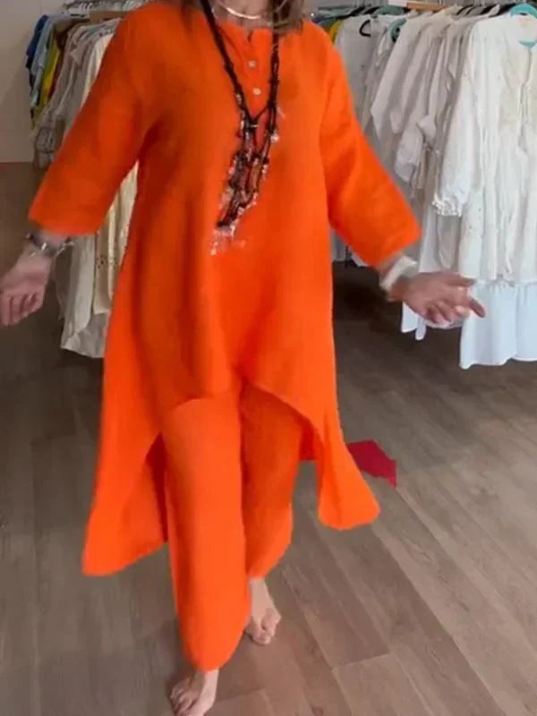 Damen tunika-shirt aus leichtem leinen-mix – lässige eleganz mit stilvollen details