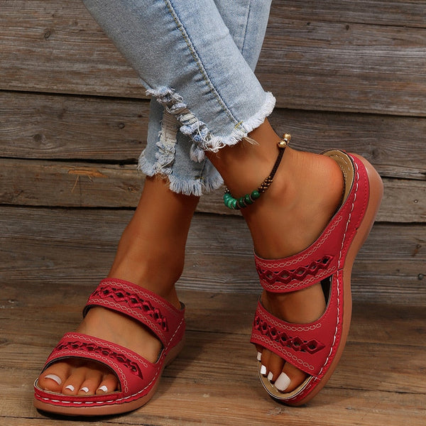 Wedgesandal mit fussbett - luftige sommer-schuhe für den alltag