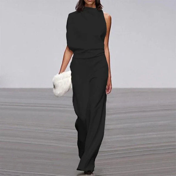 D'fraue weitbeinige jumpsuit – stylish mit einseitigem schulterdesign für abendliche anlässe
