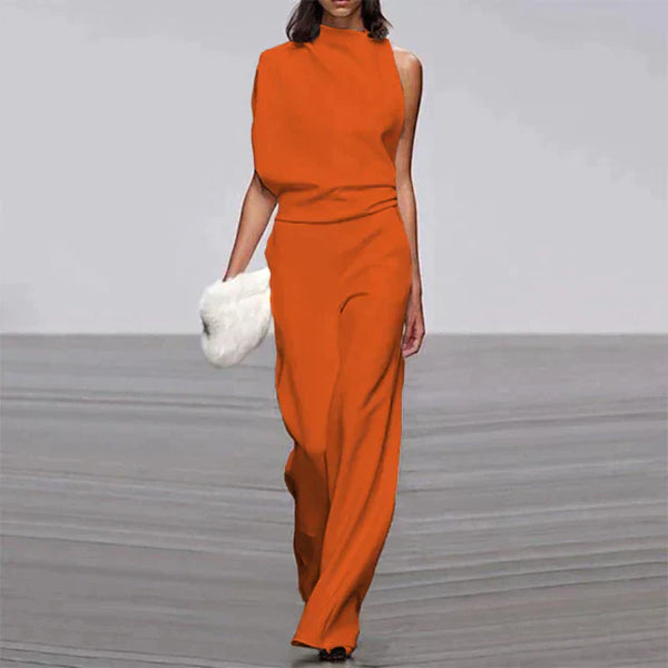 D'fraue weitbeinige jumpsuit – stylish mit einseitigem schulterdesign für abendliche anlässe