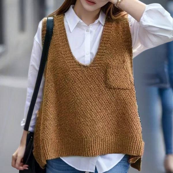 Strickweste - stilvolle ärmellose damenpullover