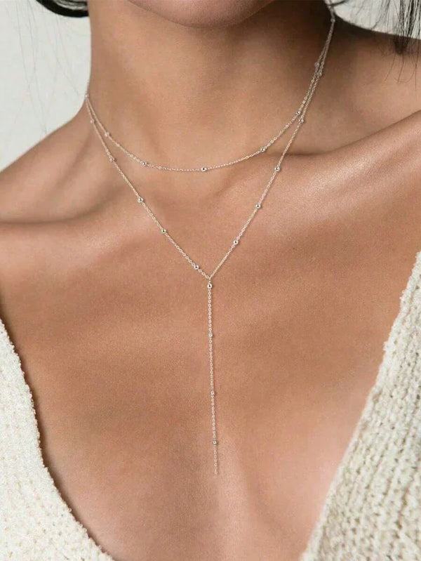 3-teiliges Y-Halsband mit Lagen – eleganter Schmuck für Frauen