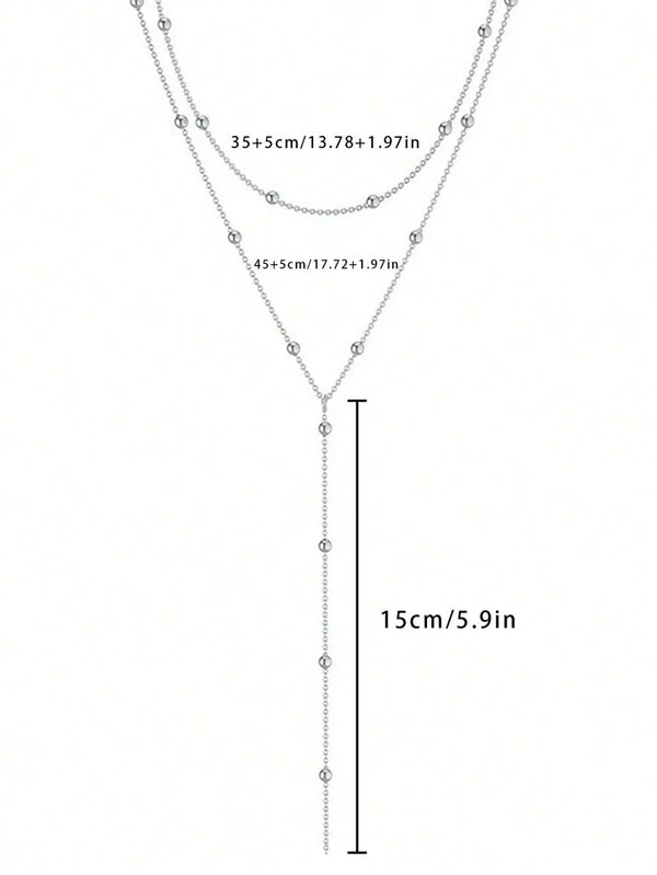 3-teiliges Y-Halsband mit Lagen – eleganter Schmuck für Frauen