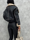 Faux bikerjacke - stylishe damen winterjacke