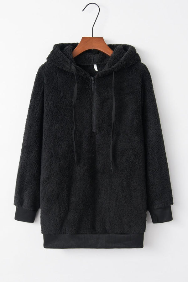 Warmer Fleece-Hoodie – Weicher Oversized-Damenpullover mit Taschen und Kapuze