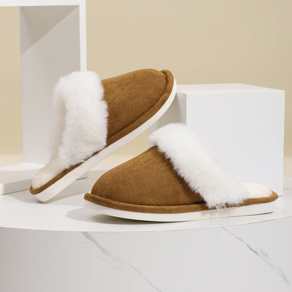 Warme Pantoffeln – Damen Hausschuhe mit Plüschfutter und luxuriösem Wildleder-Look