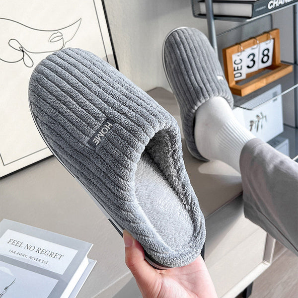 Warme Pantoffeln – Bequeme Rippstrick Damen Hausschuhe mit weicher Fütterung