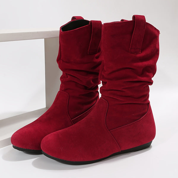 Gemütliche ankle boots - stylische faux suede slouchy boots für ladys
