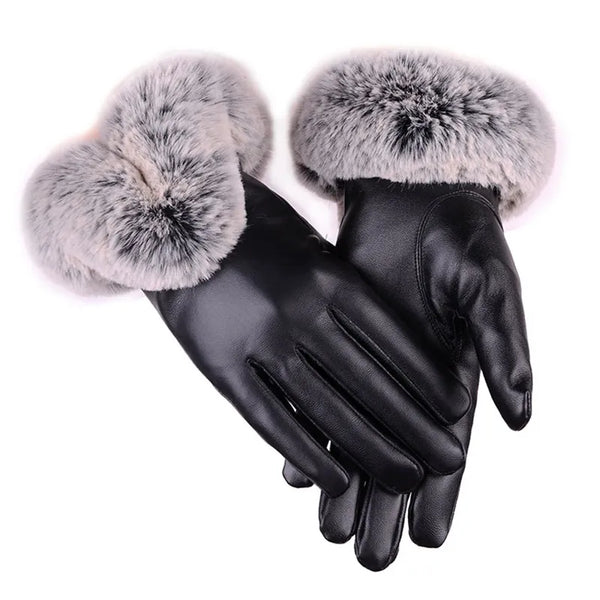 winterhandschuhe - stilvolle damenhandschuhe mit fellbesatz