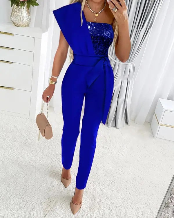 Embellishierte jumpsuit - elegante abendmode für frauen