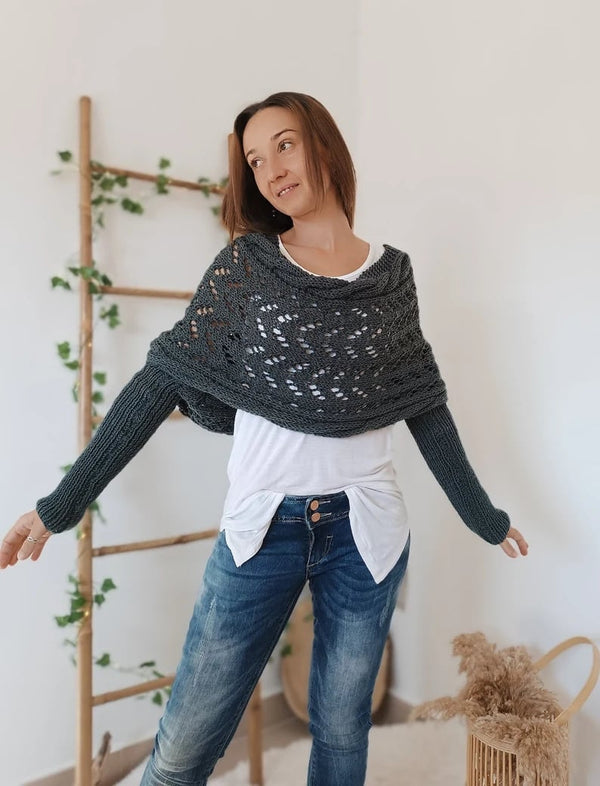 Gestrickter schal - elegante damen wickel