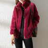 Teddy-fleece damenjacke mit hohem kragen – warme kurzjacke für wintertage