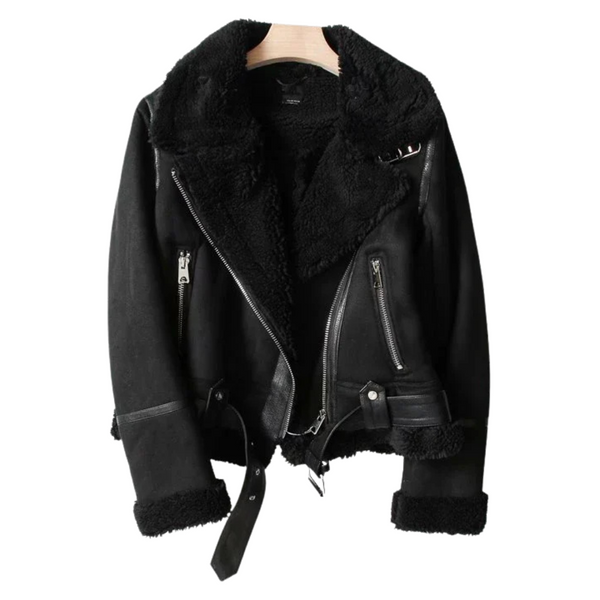 Shearling-Bikerjacke – Stilvolli Damenjacke us